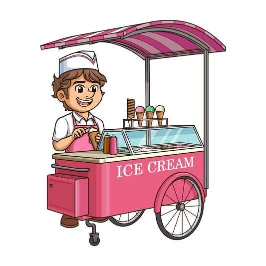 Man making ice cream. PNG - JPG and vector EPS (infinitely scalable).