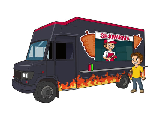 Shawarma food truck. PNG - JPG and vector EPS (infinitely scalable).