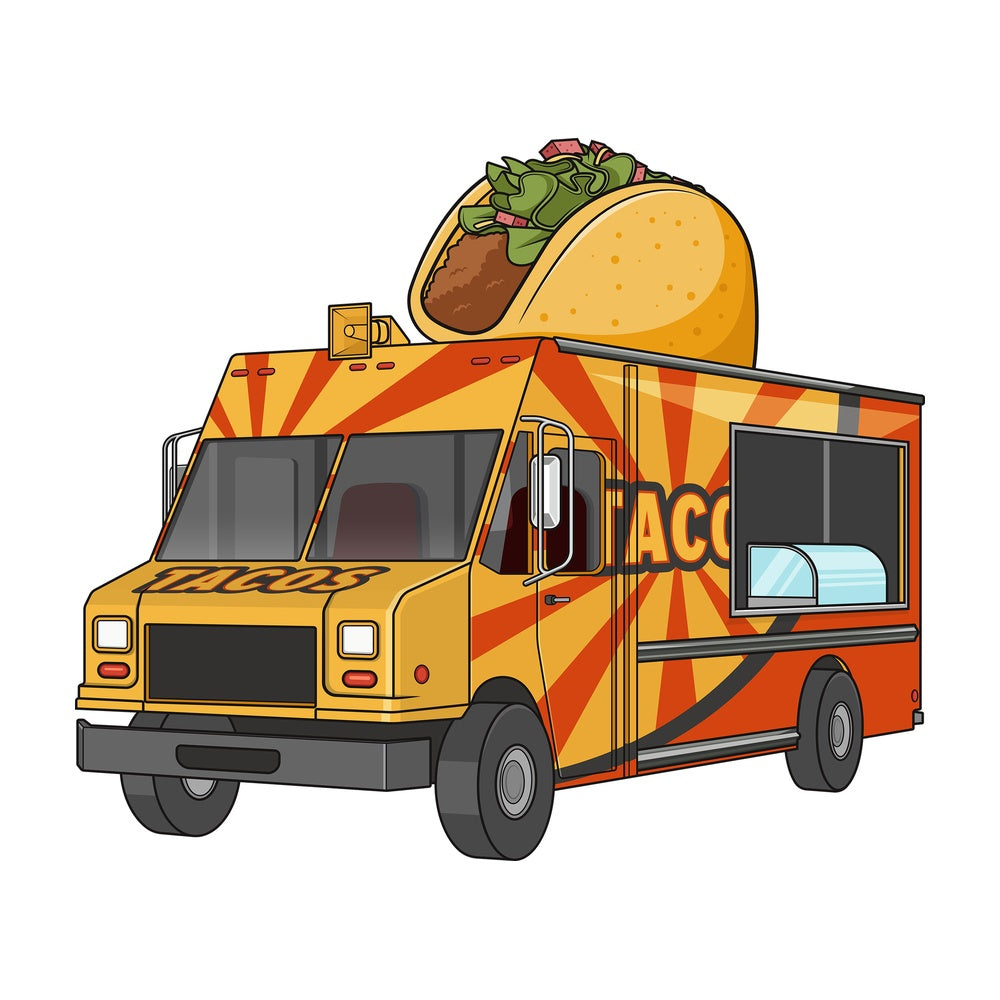 Mexican taco food track. PNG - JPG and vector EPS file formats (infinitely scalable). Image isolated on transparent background.