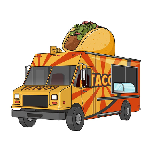 Mexican taco food track. PNG - JPG and vector EPS file formats (infinitely scalable). Image isolated on transparent background.