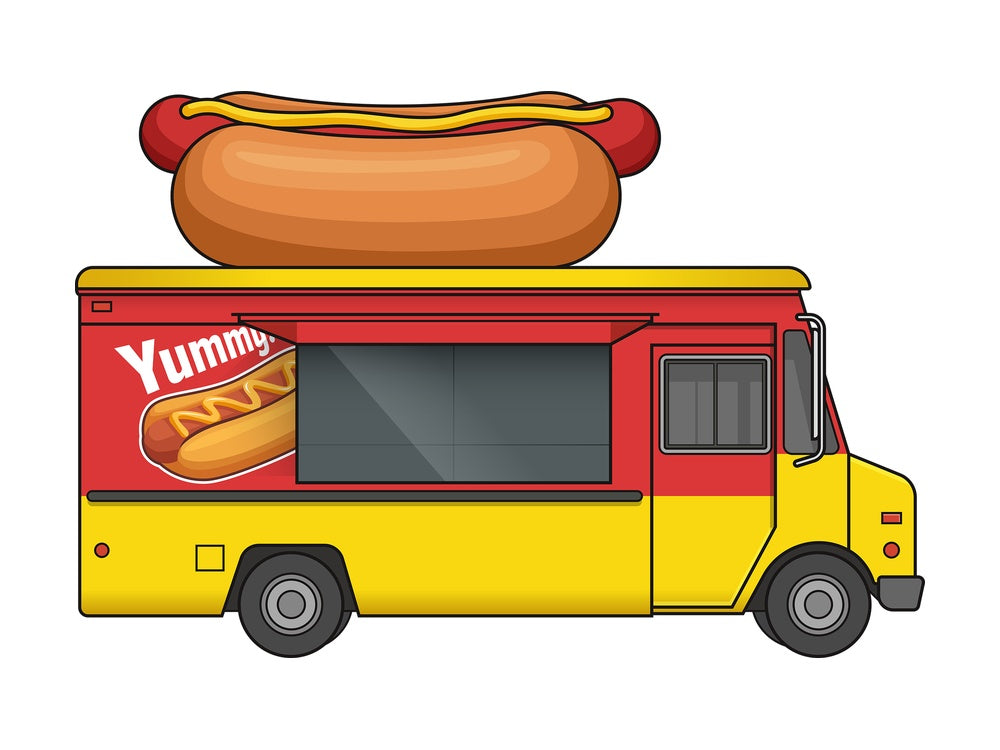 Hot Dog Food Truck Side View