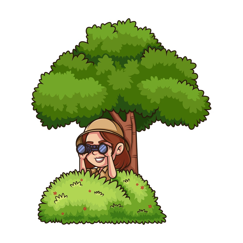 Hidden female explorer. PNG - JPG and vector EPS (infinitely scalable).
