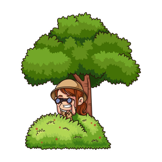 Little girl explorer in the jungle. PNG - JPG and vector EPS (infinitely scalable).