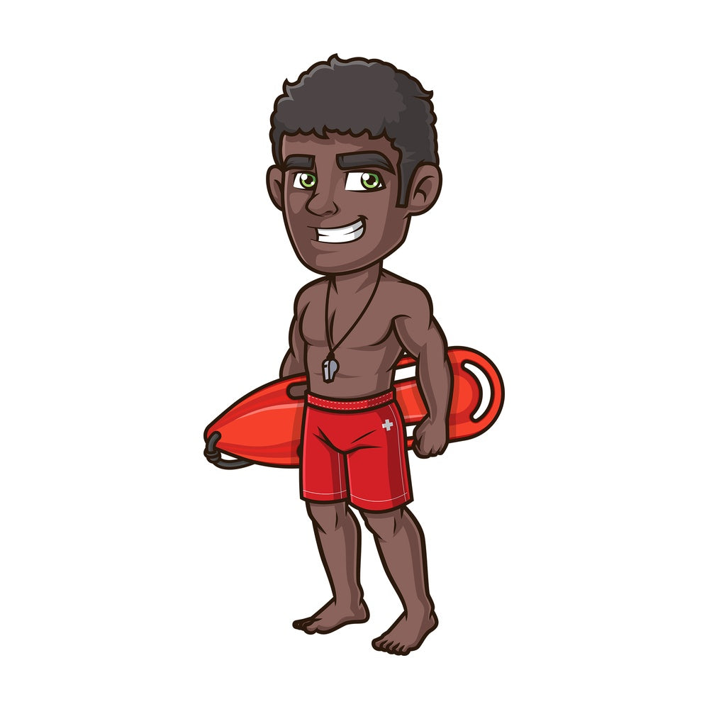 Black lifeguard. PNG - JPG and vector EPS (infinitely scalable). Image isolated on transparent background.