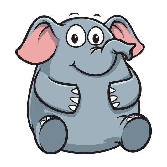Chubby elephant. PNG - JPG and vector EPS (infinitely scalable).