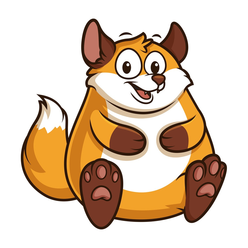 Chubby fox. PNG - JPG and vector EPS (infinitely scalable).