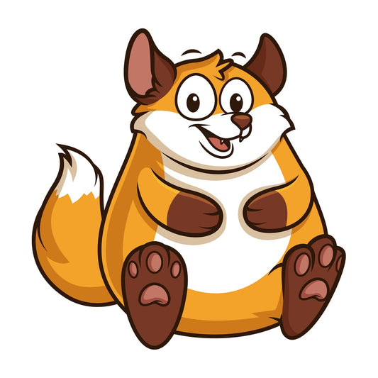 Chubby fox. PNG - JPG and vector EPS (infinitely scalable).