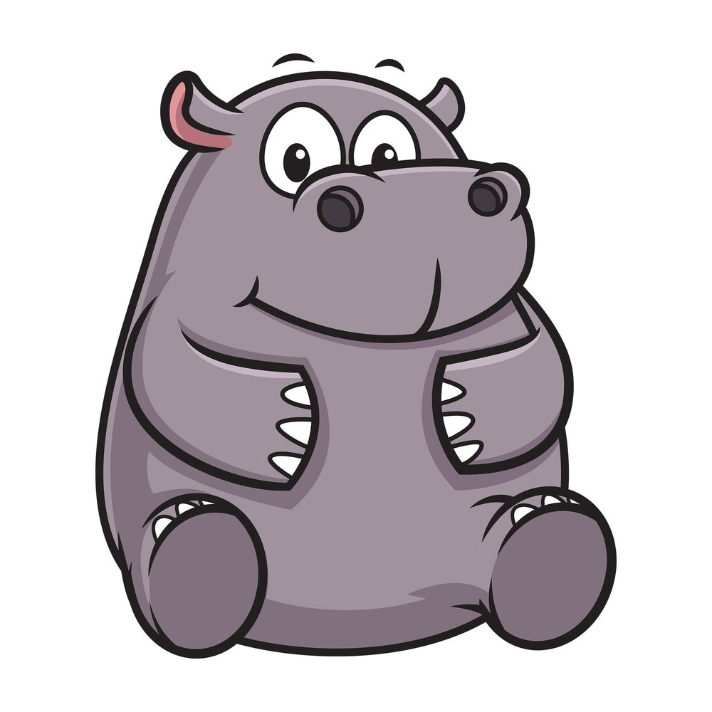Chubby hippo. PNG - JPG and vector EPS (infinitely scalable).