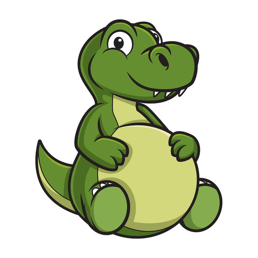 Chubby green dinosaur. PNG - JPG and vector EPS (infinitely scalable).
