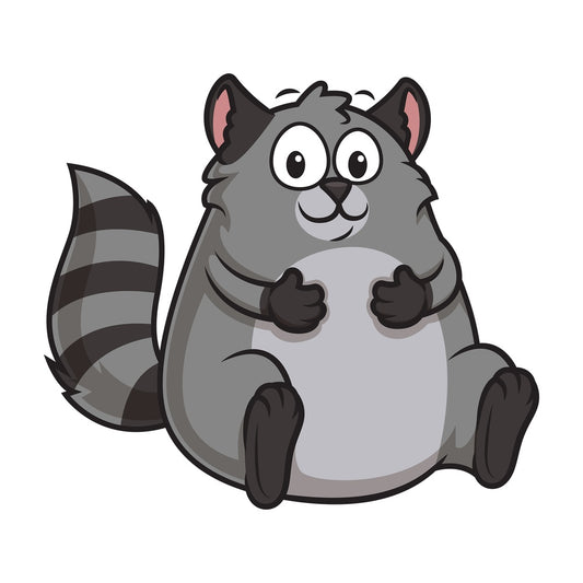 Chubby racoon. PNG - JPG and vector EPS (infinitely scalable).