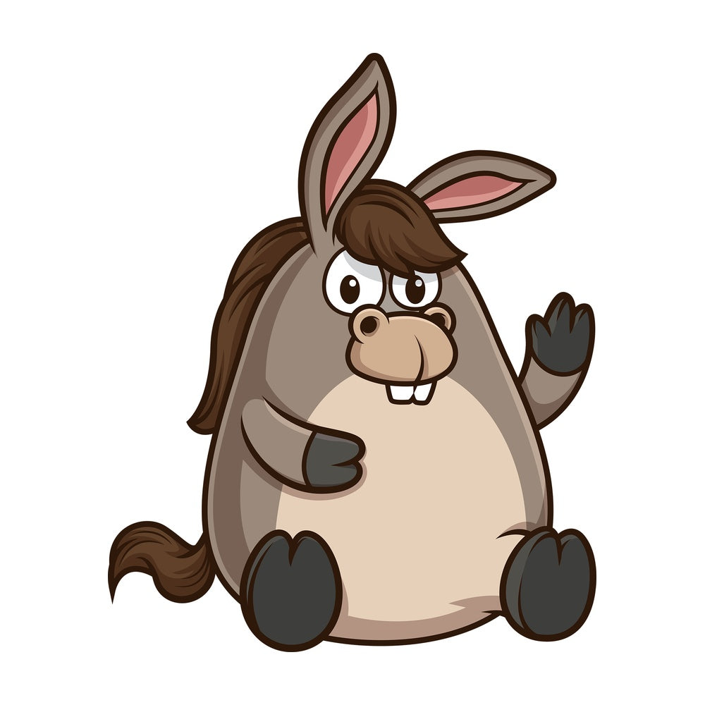 Chubby donkey. PNG - JPG and vector EPS (infinitely scalable).
