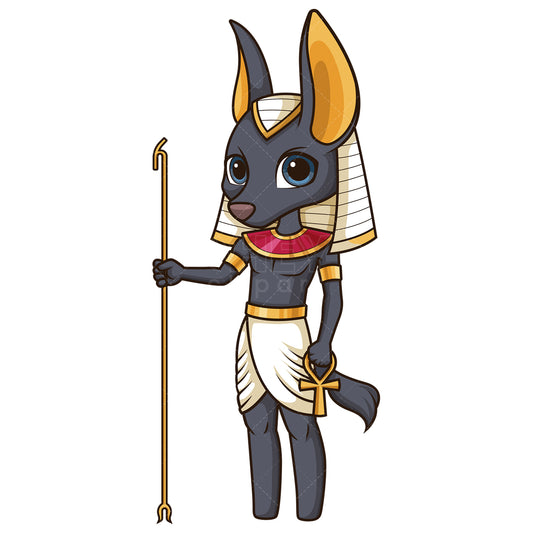 Royalty-free stock vector illustration of the ancient egyptian god anubis.