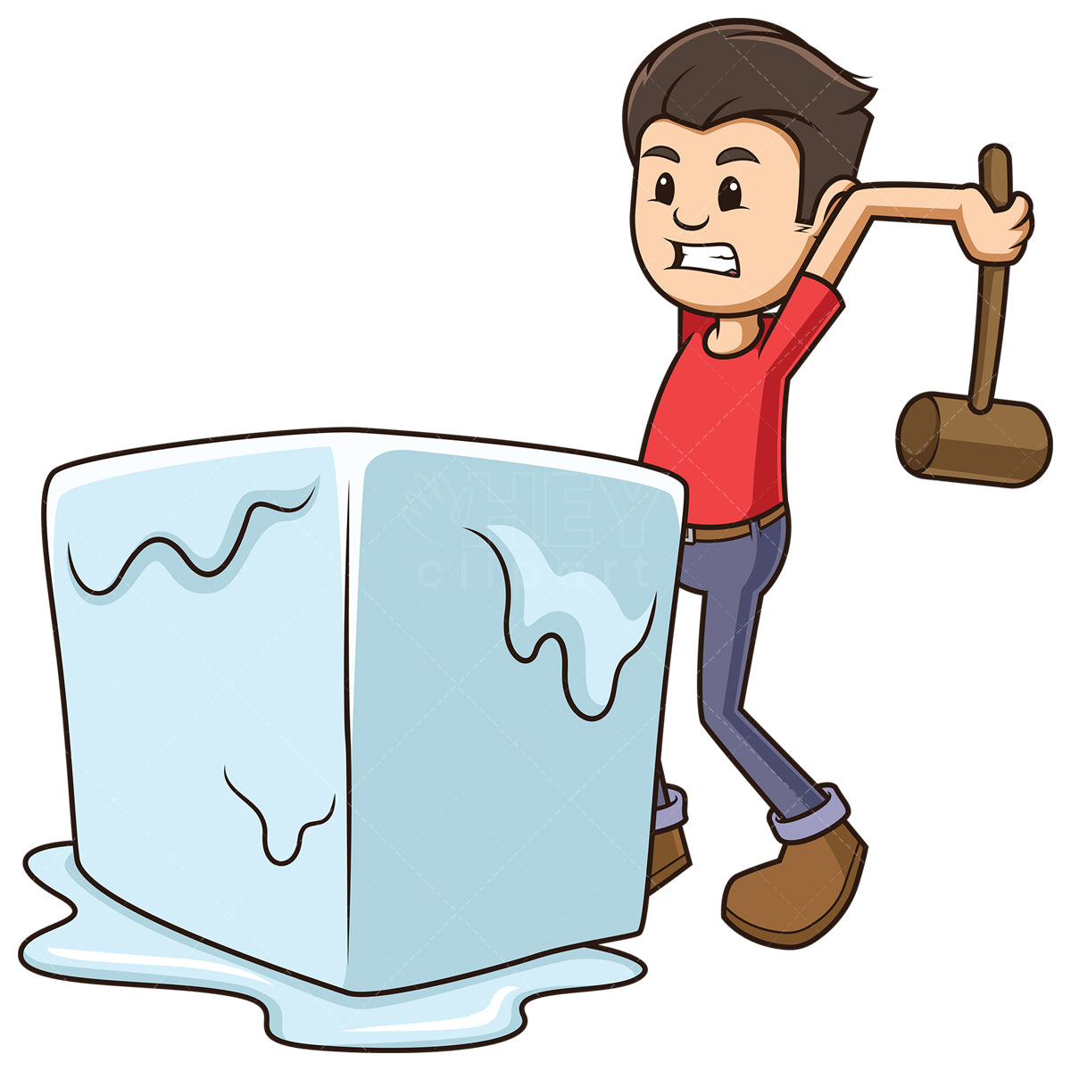 Royalty-free stock vector illustration of a breaking the ice.