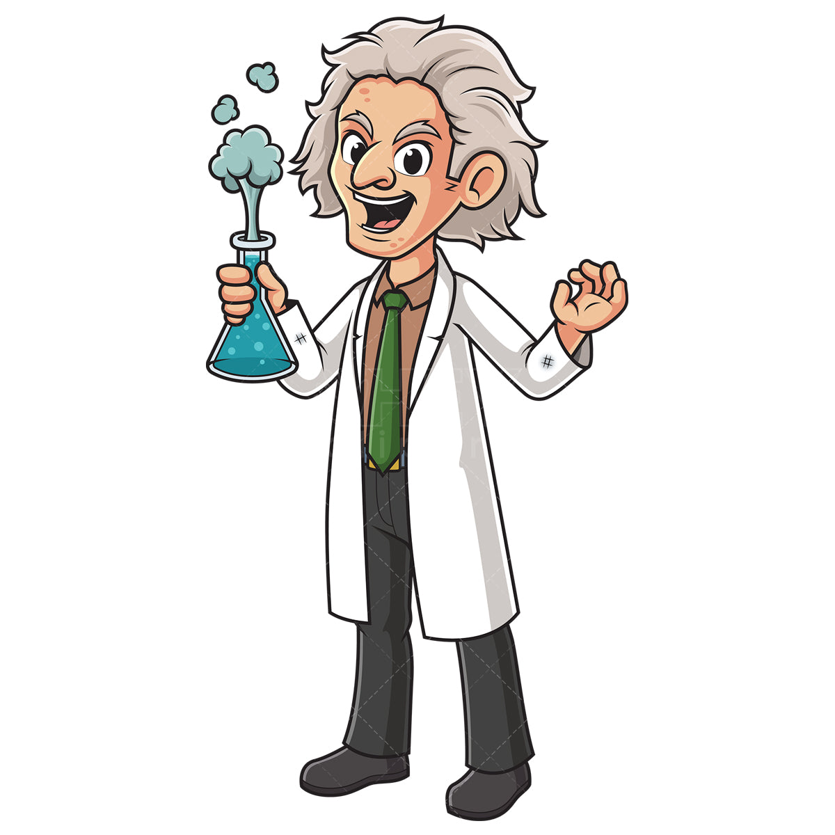 Royalty-free stock vector illustration of a crazy scientist.