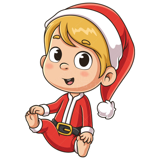 Royalty-free stock vector illustration of a cute baby santa.