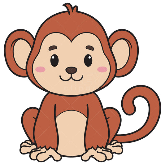 Royalty-free vector illustration of a cute monkey.