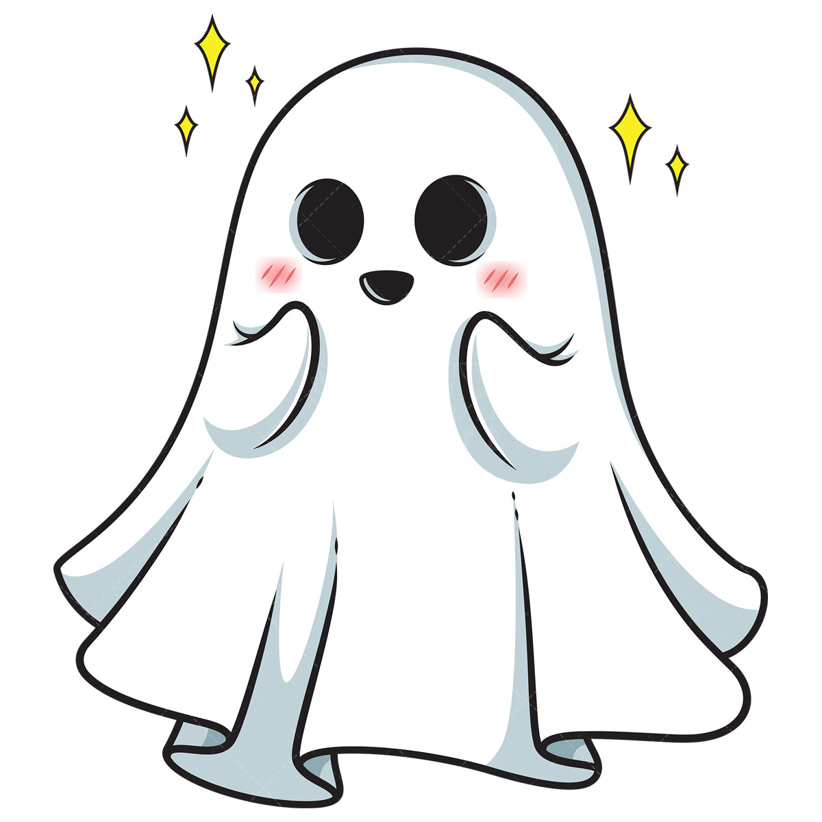 Royalty-free stock vector illustration of a cute sheet ghost.