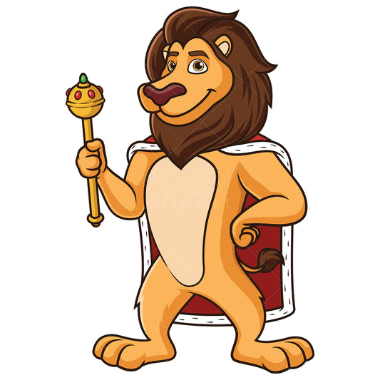 Royalty-free stock vector illustration of a lion king.