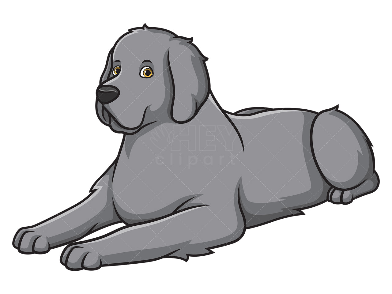 Royalty-free stock vector illustration of a newfoundland lying down.