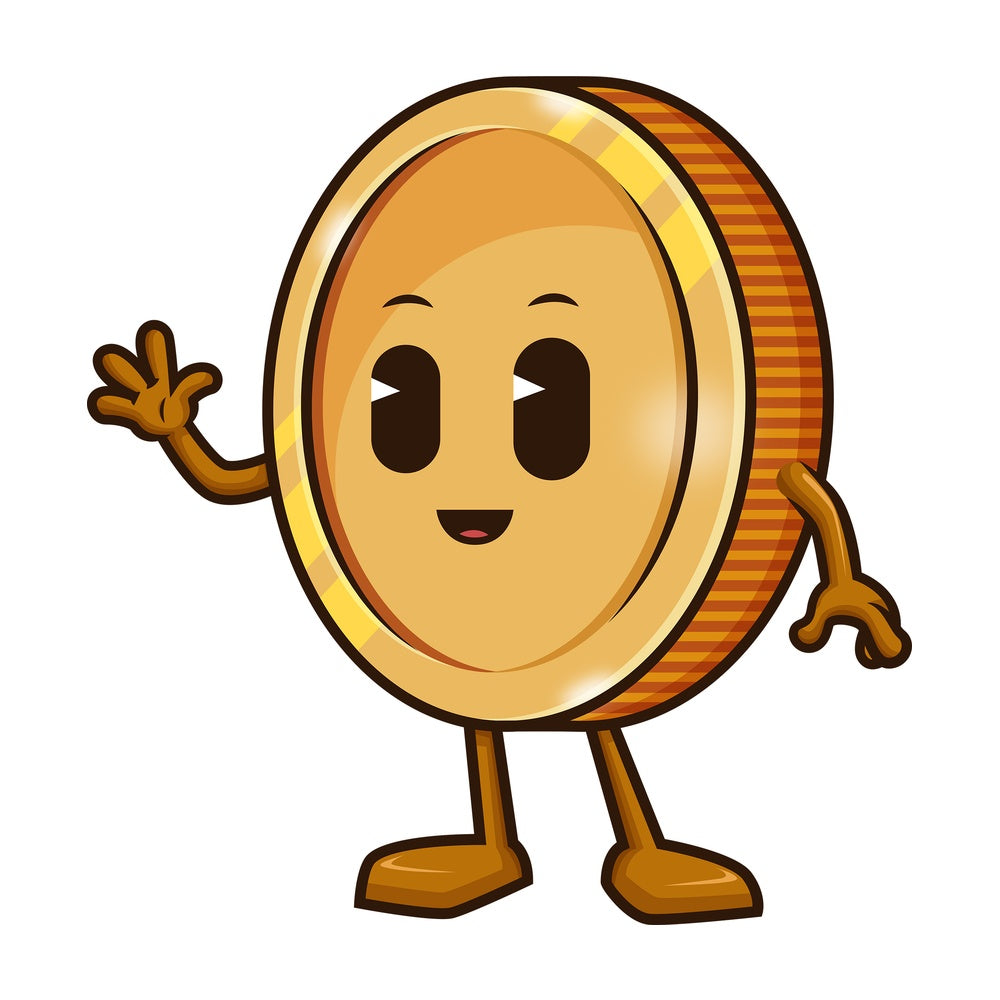Coin waving. PNG - JPG and vector EPS (infinitely scalable).