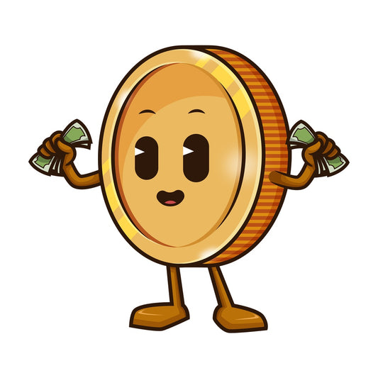Coin holding money. PNG - JPG and vector EPS (infinitely scalable).