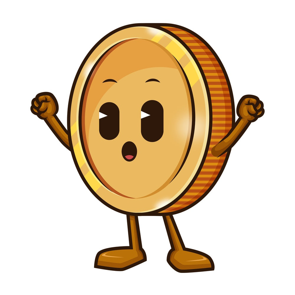 Coin cheering. PNG - JPG and vector EPS (infinitely scalable).