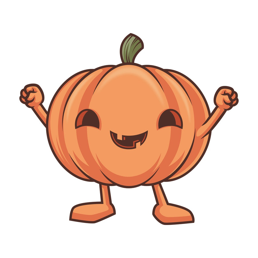 Jack o lantern cheering. PNG - JPG and vector EPS (infinitely scalable).