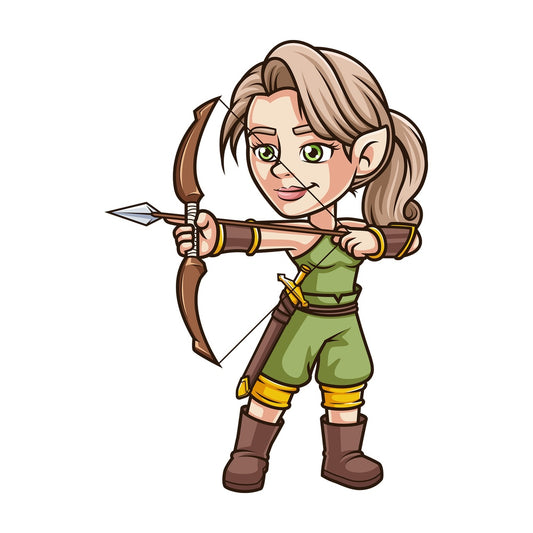 Female elf archer warrior. PNG - JPG and vector EPS (infinitely scalable).