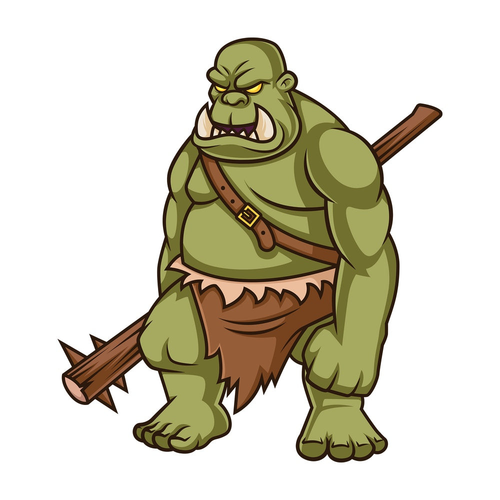 Male orc warrior. PNG - JPG and vector EPS (infinitely scalable).