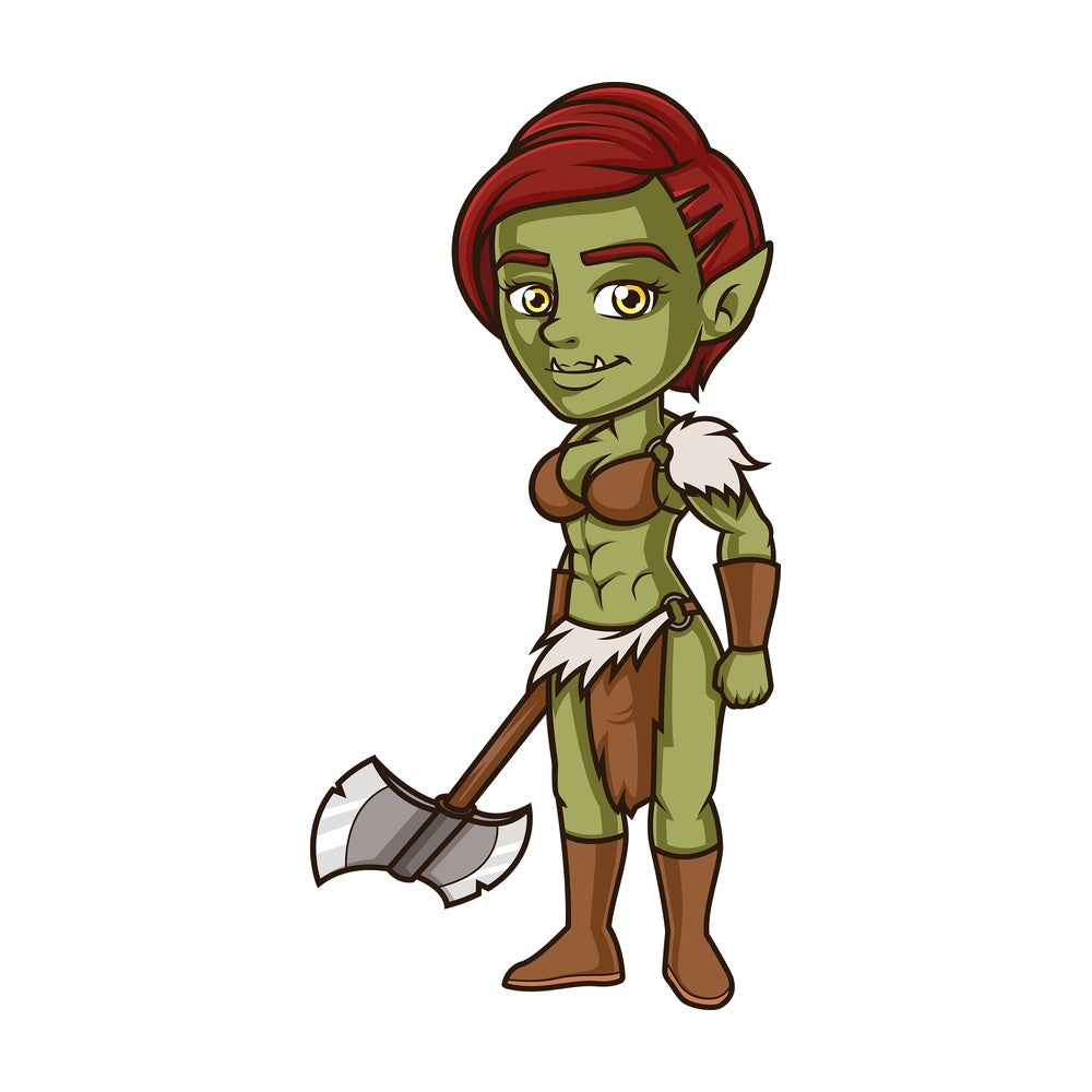 Female orc warrior. PNG - JPG and vector EPS (infinitely scalable).