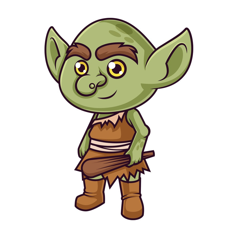 Cute forest goblin. PNG - JPG and vector EPS (infinitely scalable).
