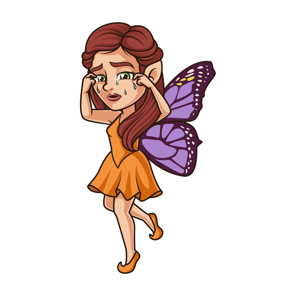 Sad fairy crying. PNG - JPG and vector EPS (infinitely scalable).