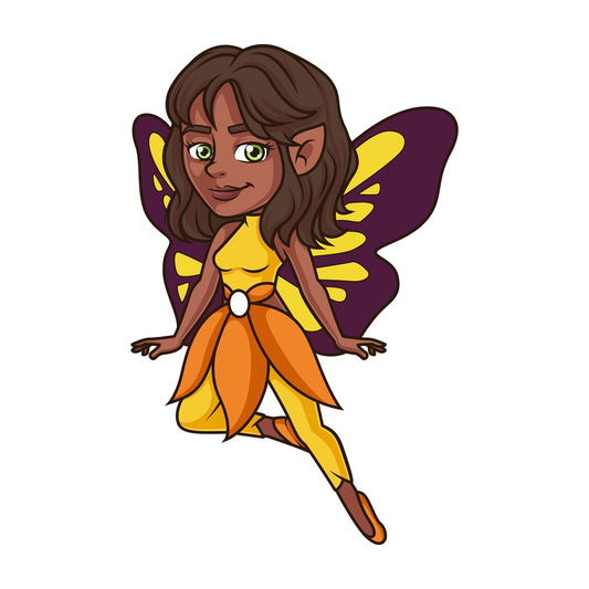 African-American fairy. PNG - JPG and vector EPS (infinitely scalable).