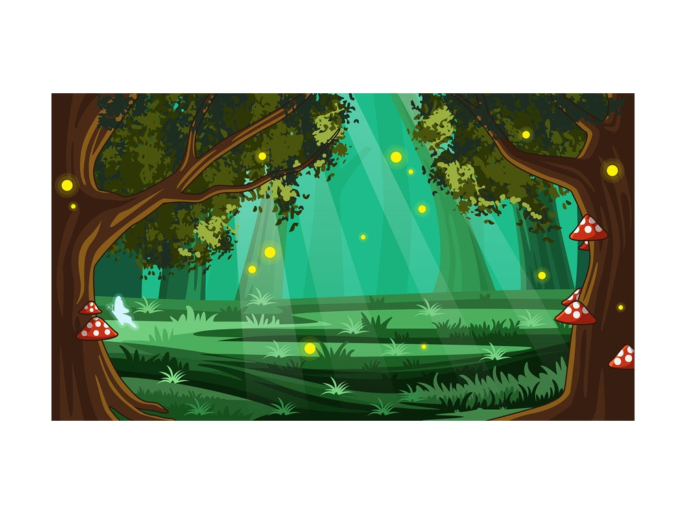 Magical forest background in 16:9 aspect ratio. PNG - JPG and vector EPS file formats (infinitely scalable).