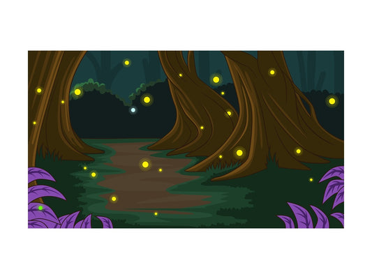 Enchanted dark forest background in 16:9 aspect ratio. PNG - JPG and vector EPS file formats (infinitely scalable).