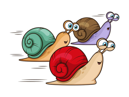 Snail race. PNG - JPG and vector EPS file formats (infinitely scalable). Image isolated on transparent background.