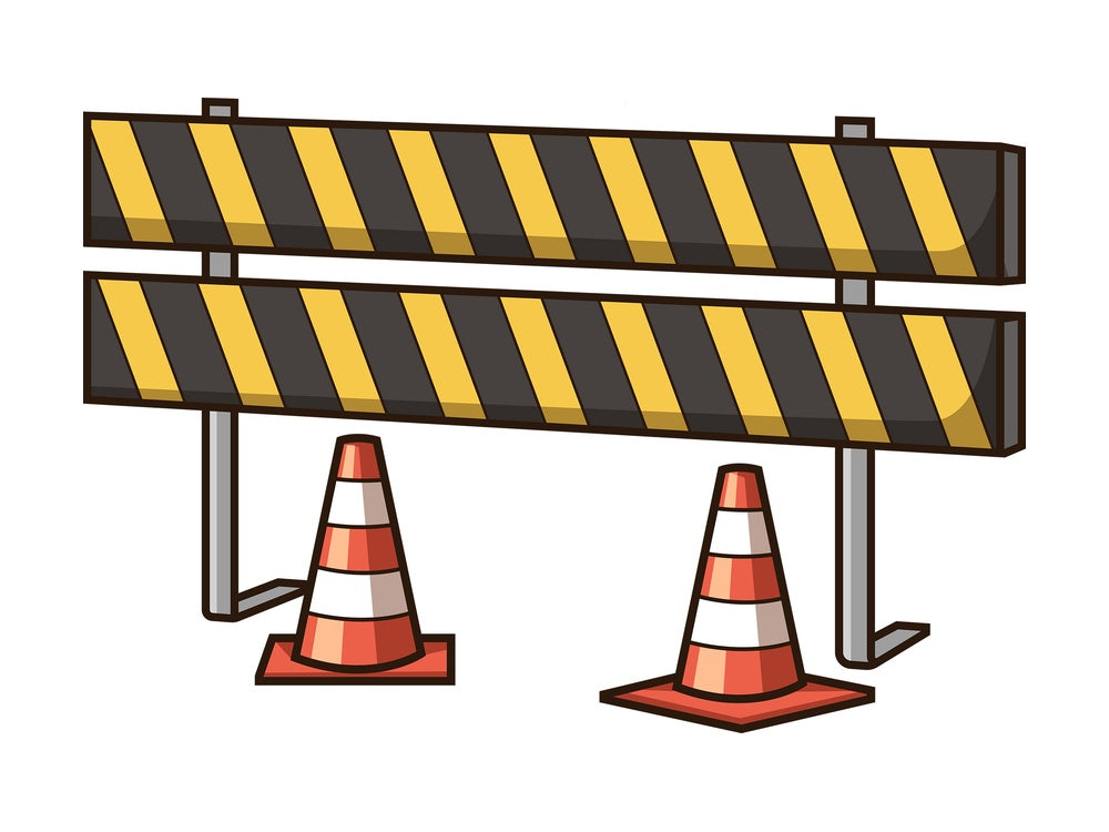 Construction barrier. PNG - JPG and vector EPS file formats (infinitely scalable). Image isolated on transparent background.