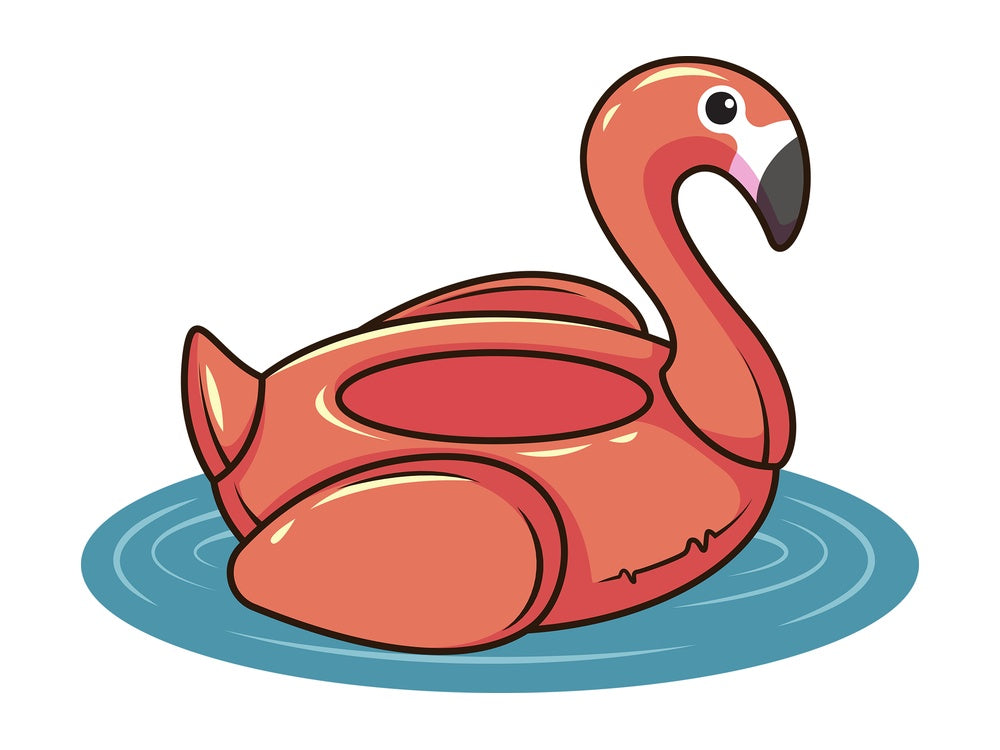 Inflatable swan pool float. PNG - JPG and vector EPS file formats (infinitely scalable). Image isolated on transparent background.