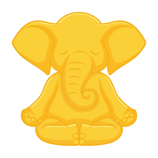 Golden elephant. PNG - JPG and vector EPS file formats (infinitely scalable). Image isolated on transparent background.