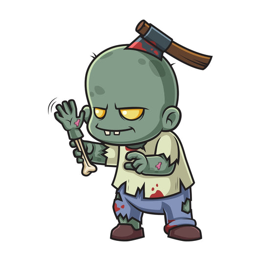 Zombie waving with arm bone. PNG - JPG and vector EPS (infinitely scalable).