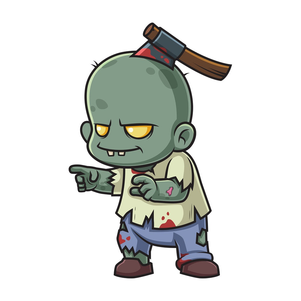 Zombie pointing sideways. PNG - JPG and vector EPS (infinitely scalable).