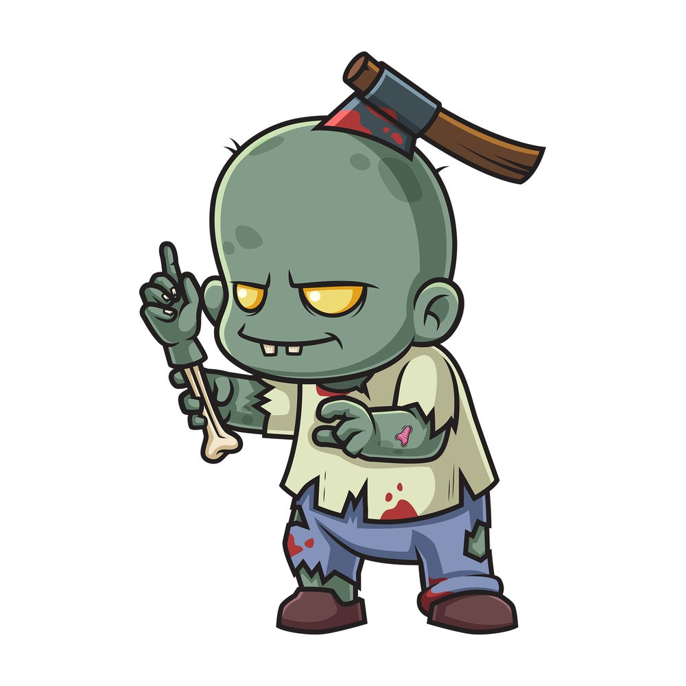 Zombie pointing up. PNG - JPG and vector EPS (infinitely scalable).