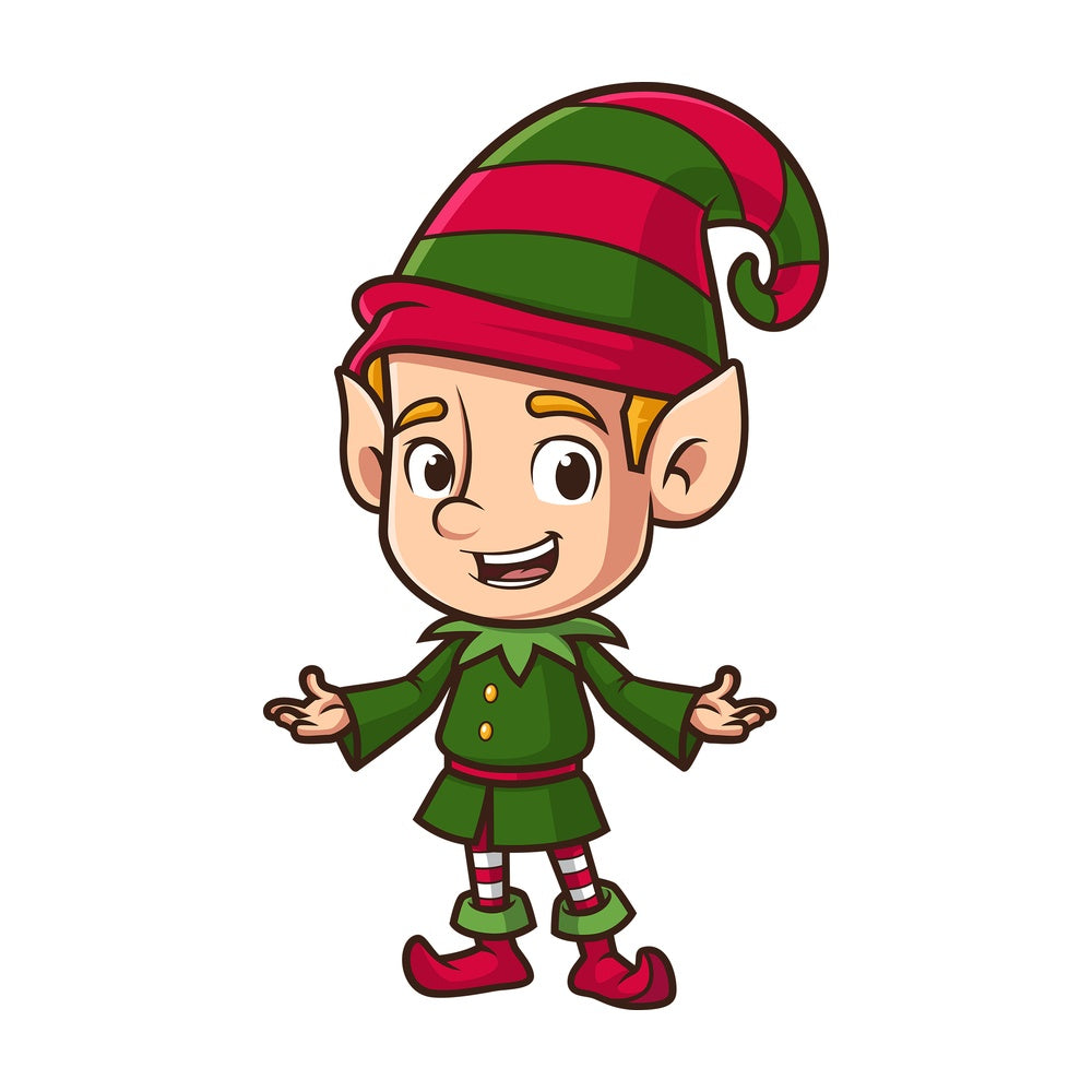 Welcoming christmas elf. PNG - JPG and vector EPS (infinitely scalable).