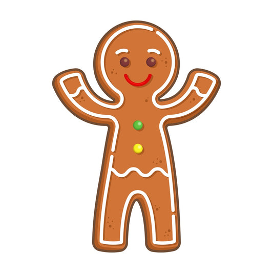 Cheerful gingerbread man. PNG - JPG and vector EPS (infinitely scalable).