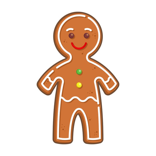 Smiling gingerbread man. PNG - JPG and vector EPS (infinitely scalable).