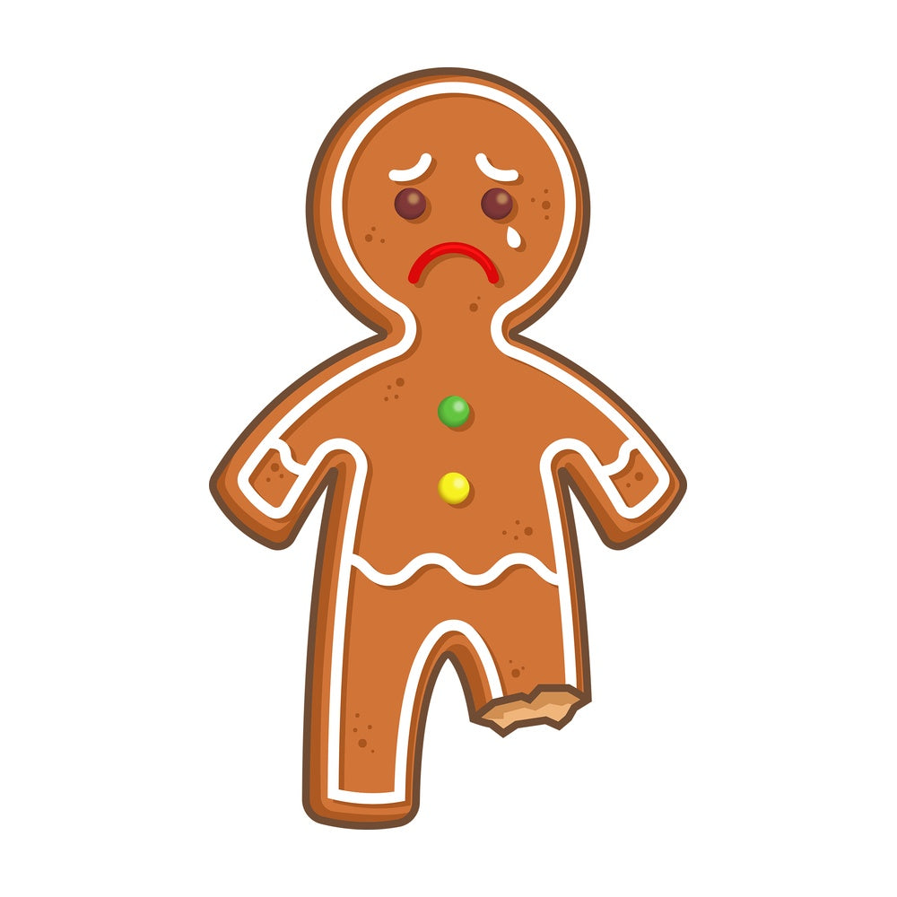Sad gingerbread man. PNG - JPG and vector EPS (infinitely scalable).