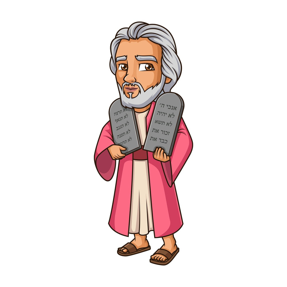 Moses holding the ten commandments. PNG - JPG and vector EPS (infinitely scalable).