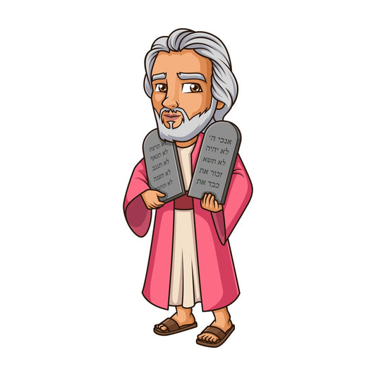Moses holding the ten commandments. PNG - JPG and vector EPS (infinitely scalable).