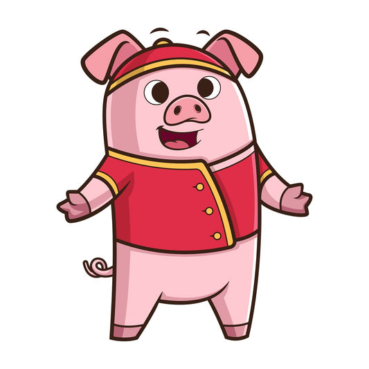 Happy chinese new year pig. PNG - JPG and vector EPS (infinitely scalable).