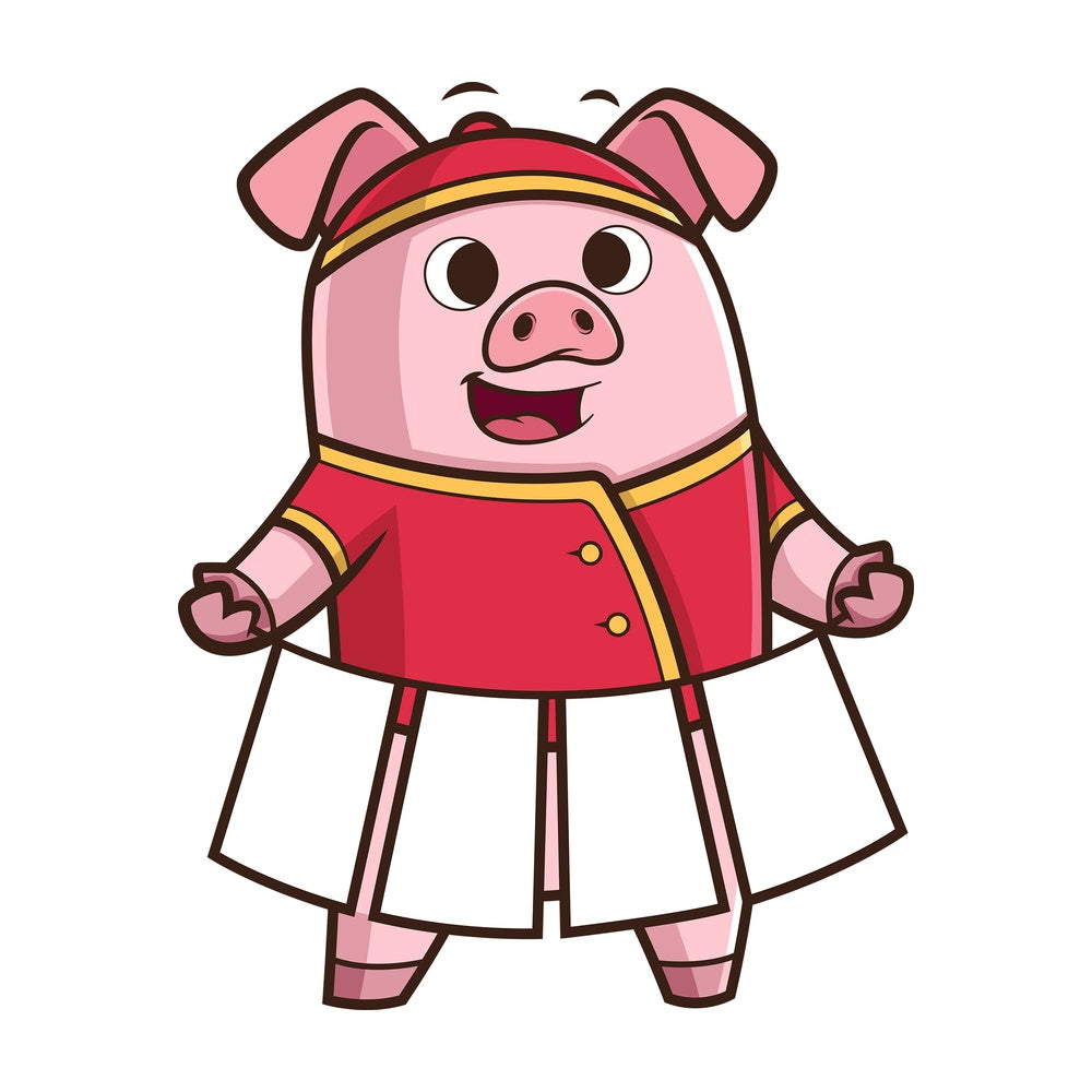 Cheerful chinese new year pig. PNG - JPG and vector EPS (infinitely scalable).
